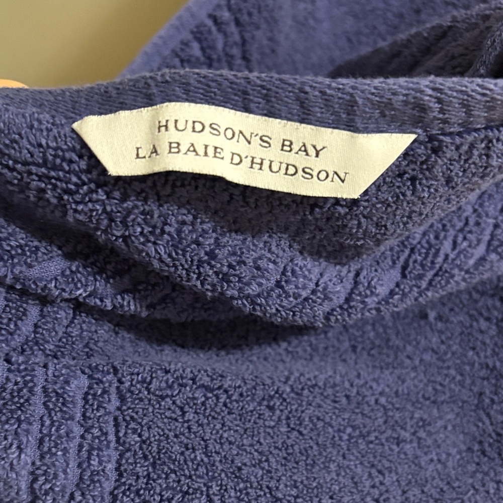 HBC Hudson’s Bay Company Navy Blue 100% cotton towel- Bath towel